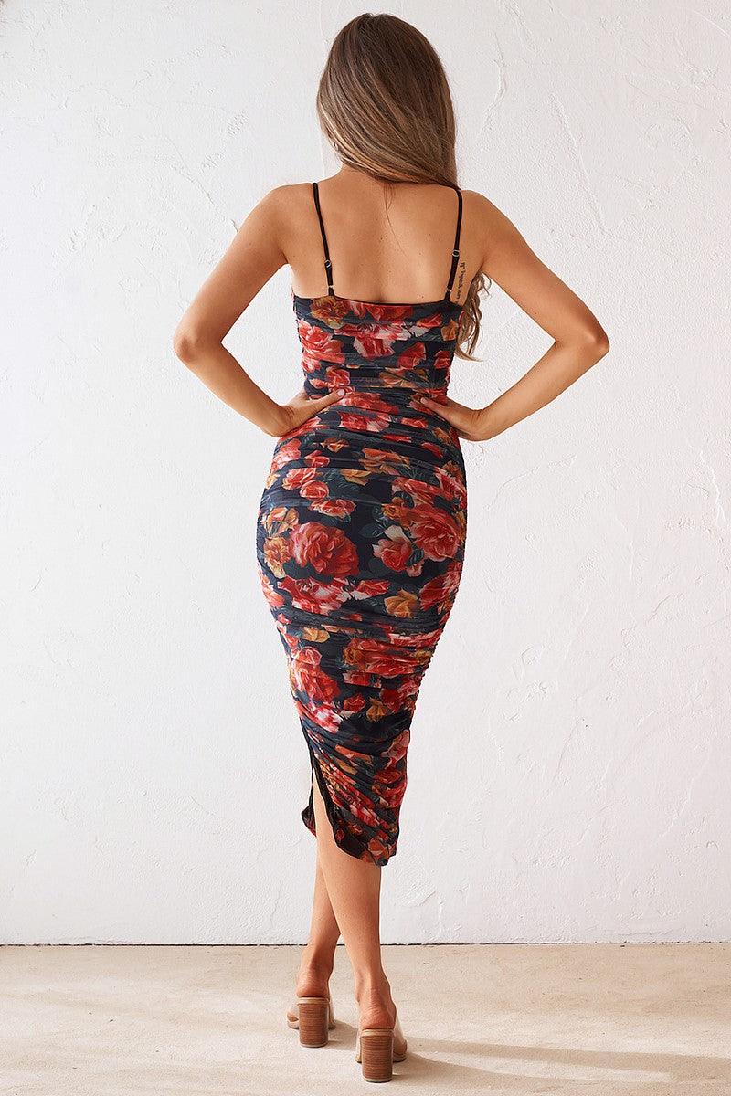 Sienna Midi Dress - Black Floral - Image 2