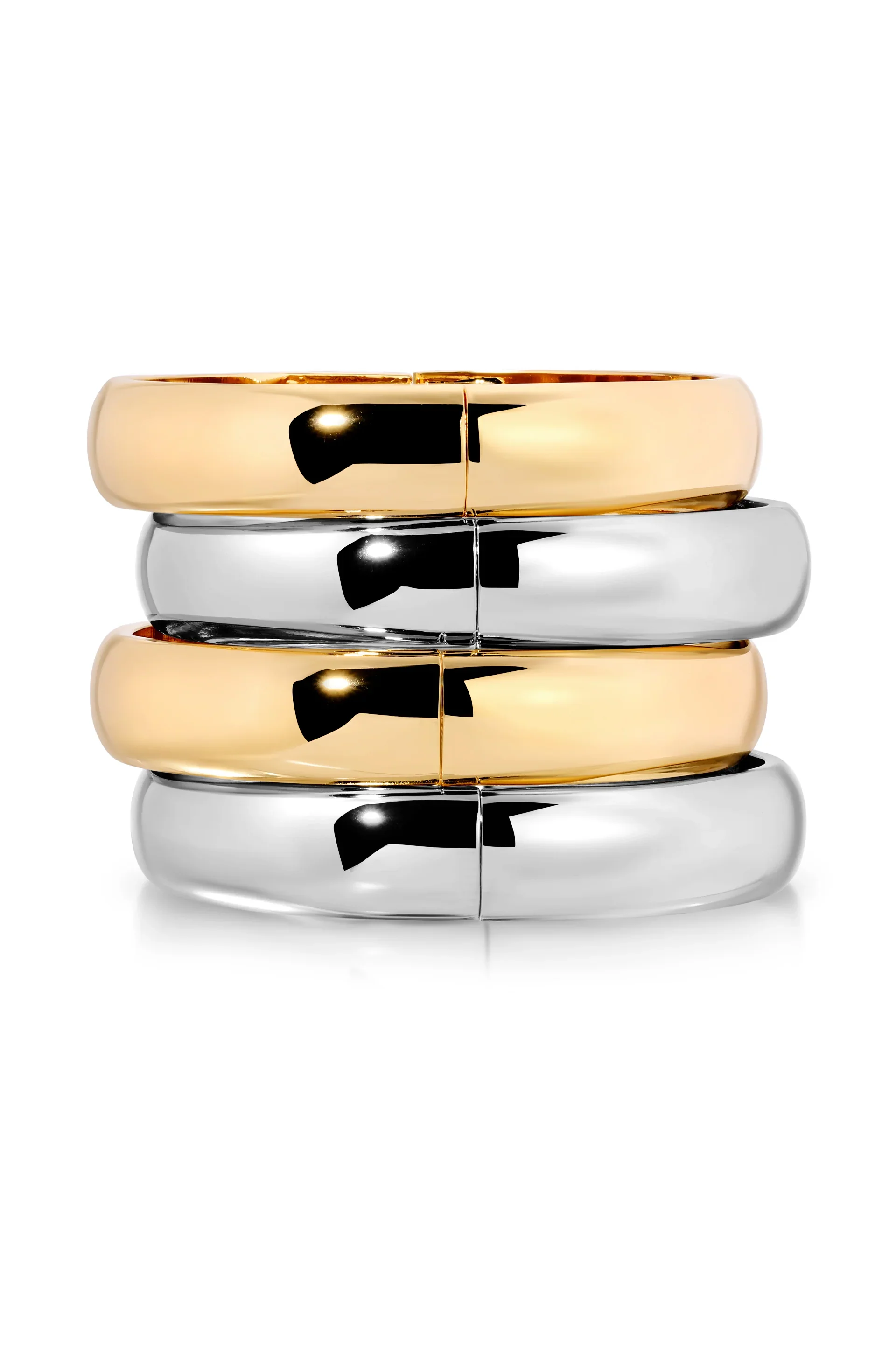 Simple Stack Bangle Set - Gold - Image 4