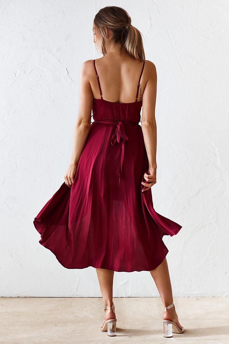 Siren Midi Dress - Wine - Image 2