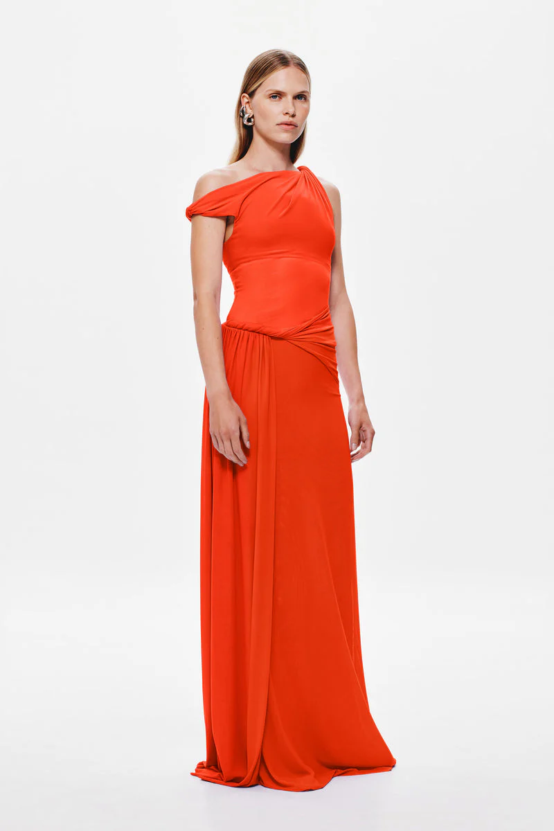 Sisal Mesh Maxi Dress - Chilli - Image 3