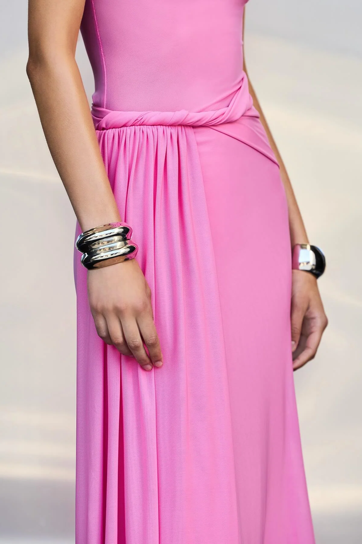 Misha Sisal Mesh Maxi Dress - Orchard Pink - Image 7