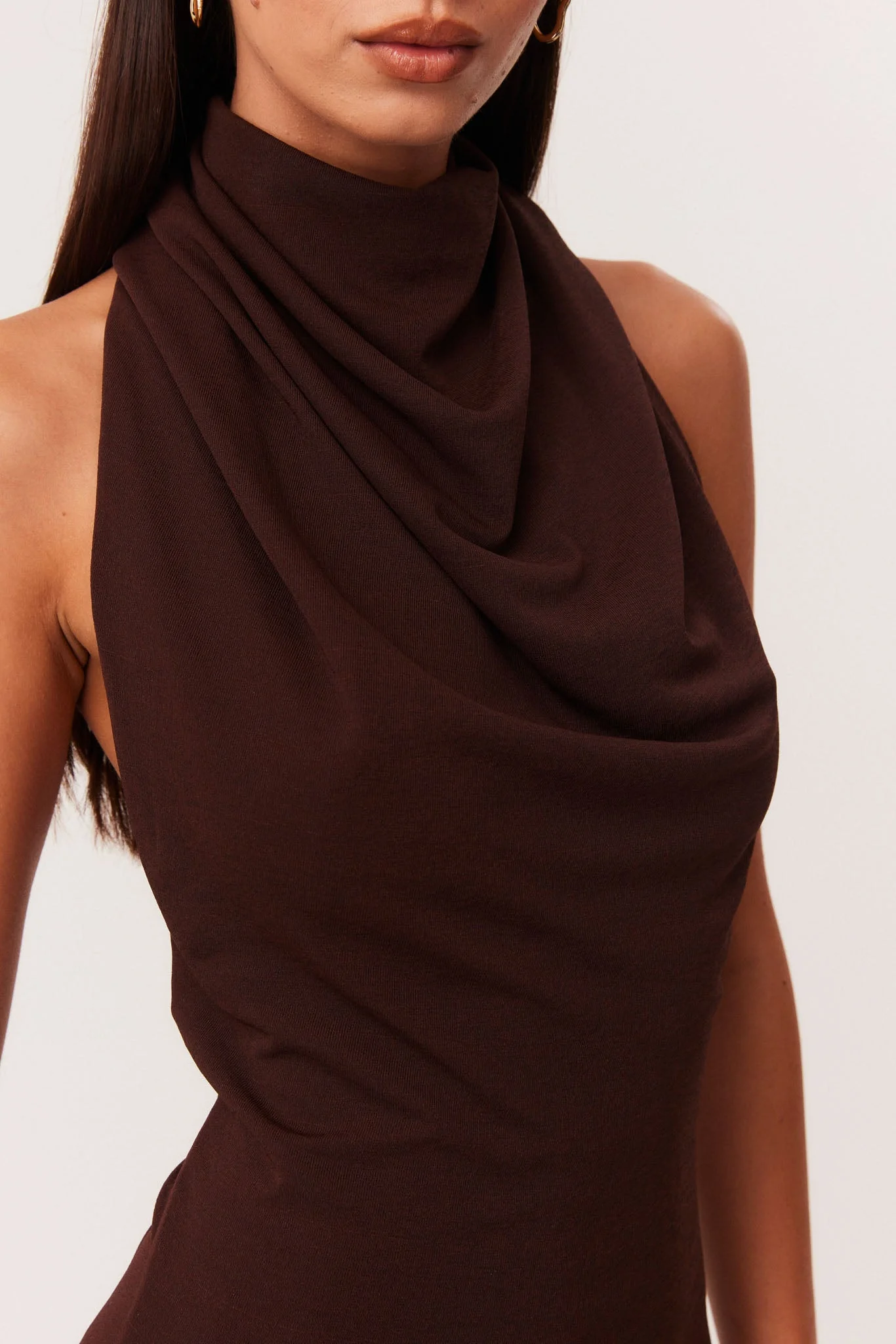 Sonia Mini Dress - Chocolate - Image 6