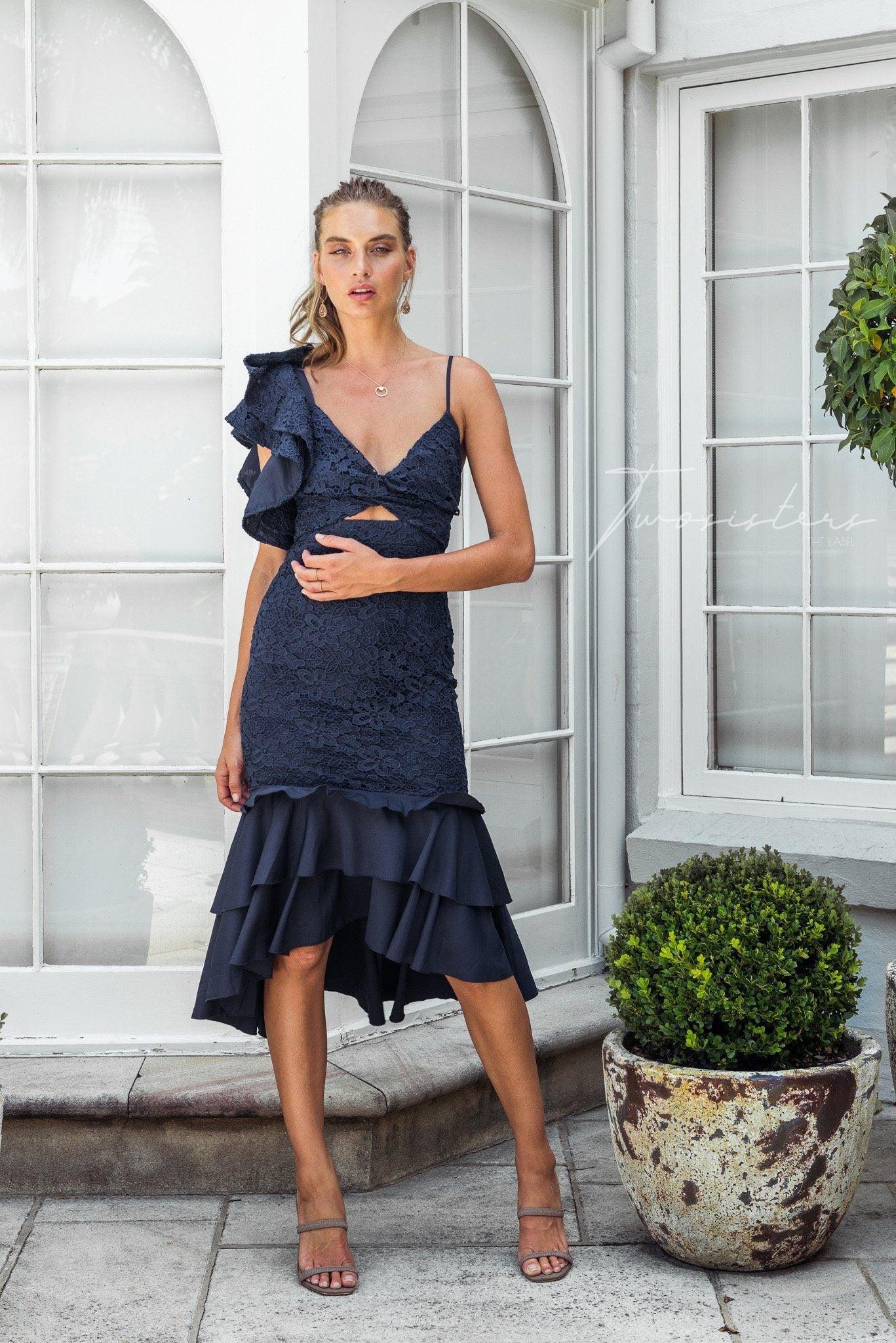 Sophia Dress - Navy - Image 3
