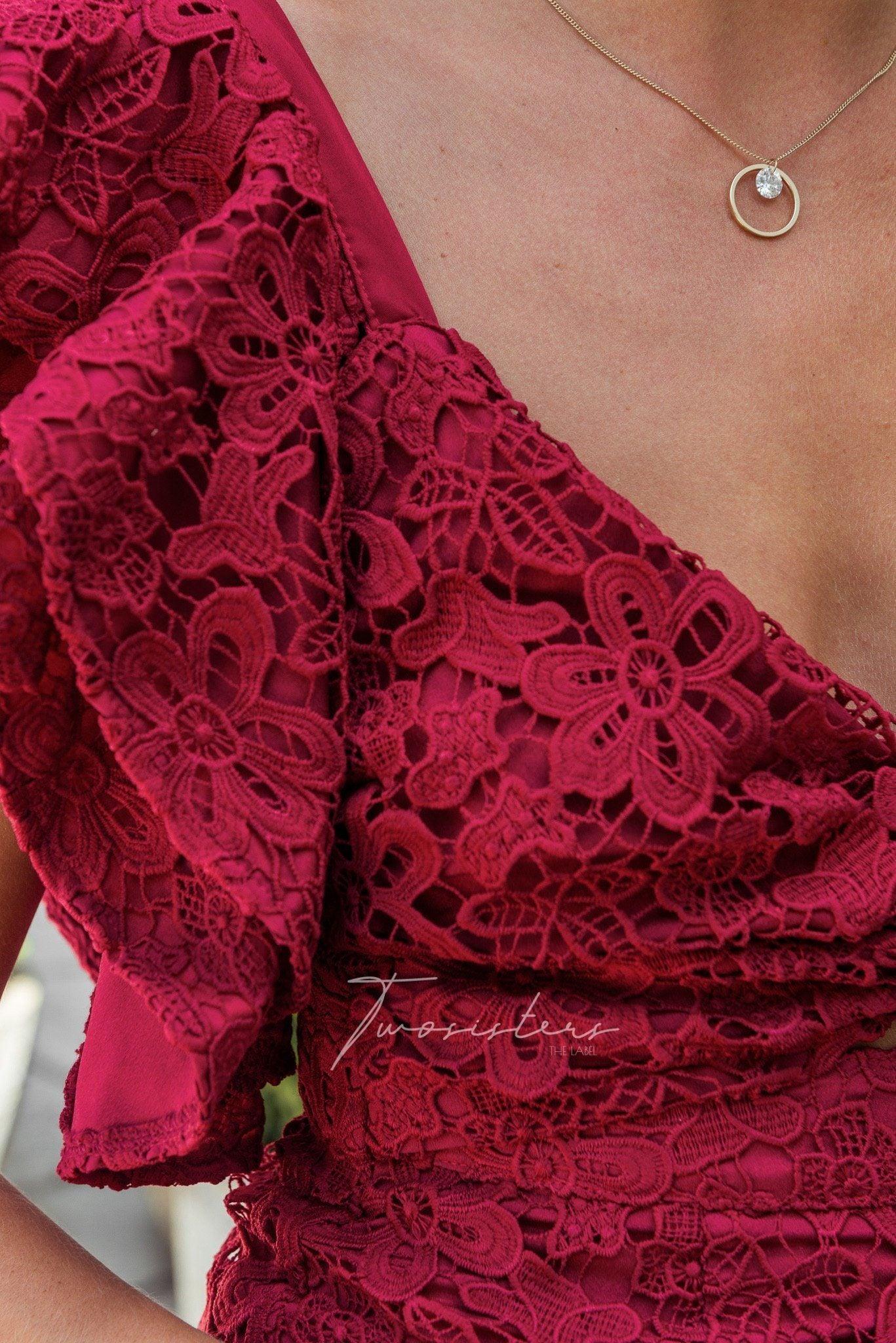 Sophia Dress - Red - Image 4