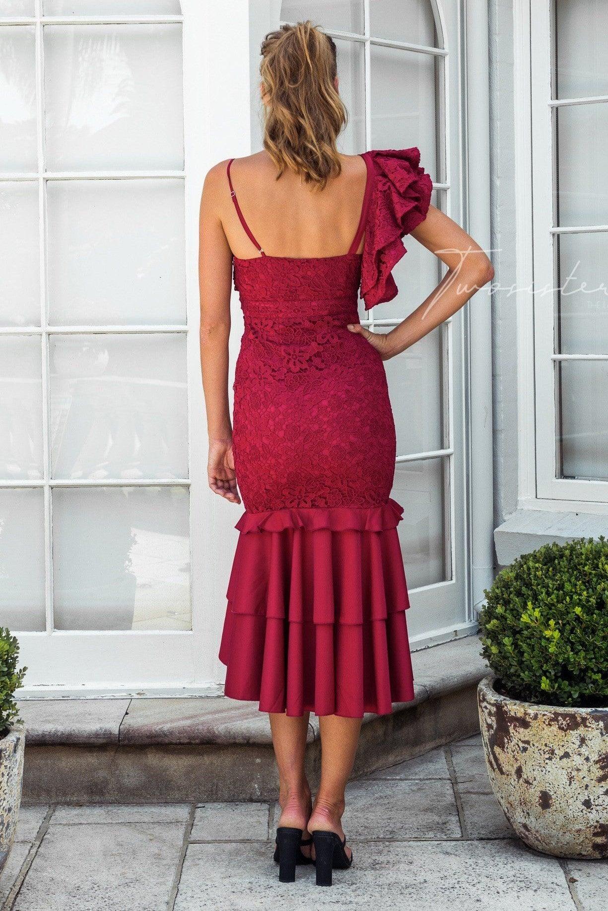 Sophia Dress - Red - Image 5