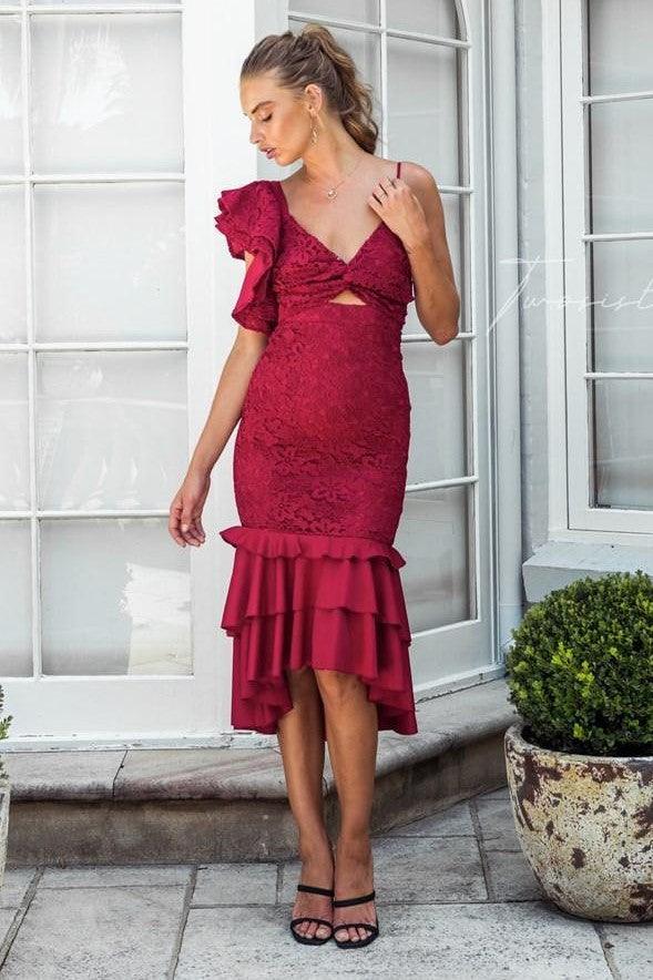 Sophia Dress - Red - Image 6