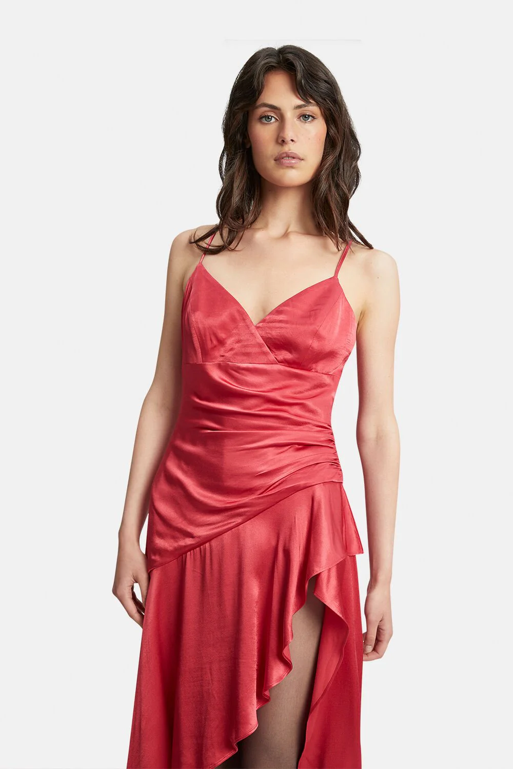 Sorella Ruffle Midi Dress - Wine - Image 4