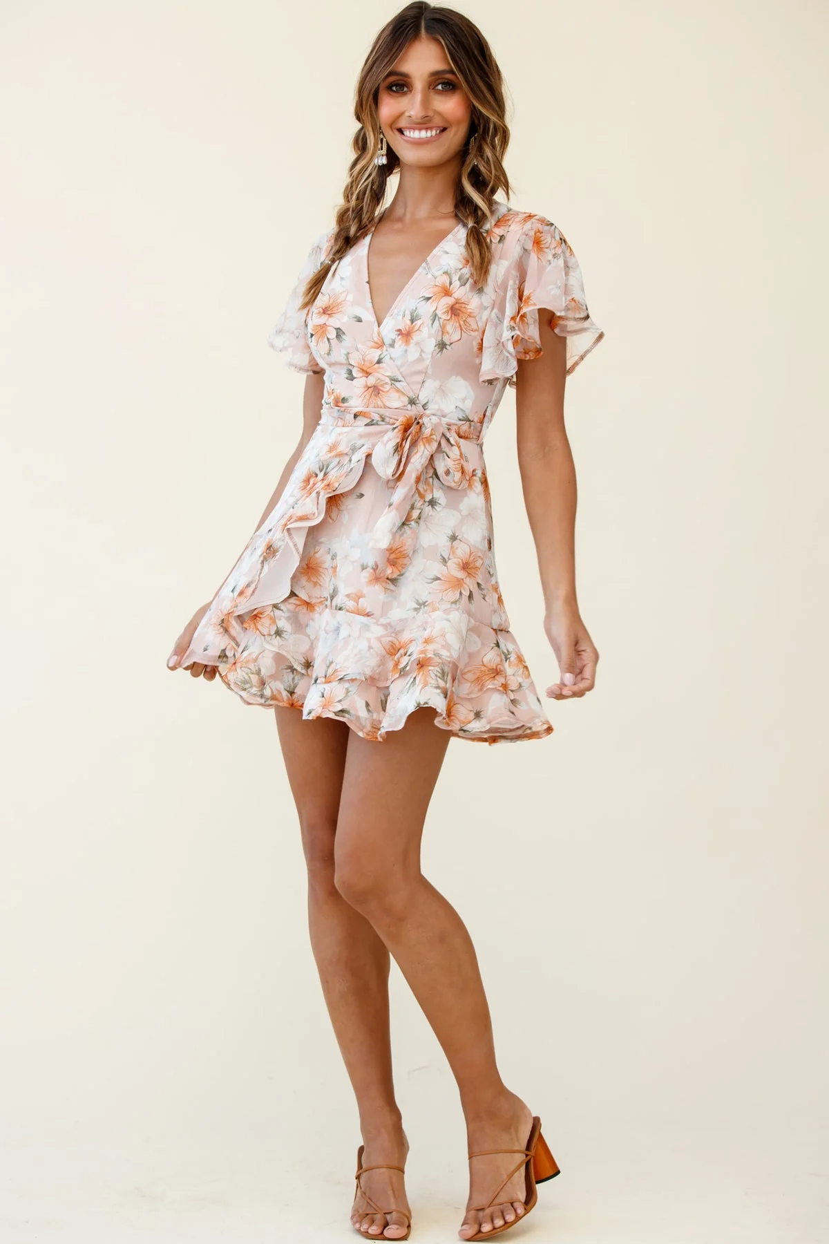 Spring Beginnings Dress - Beige Floral - Image 3