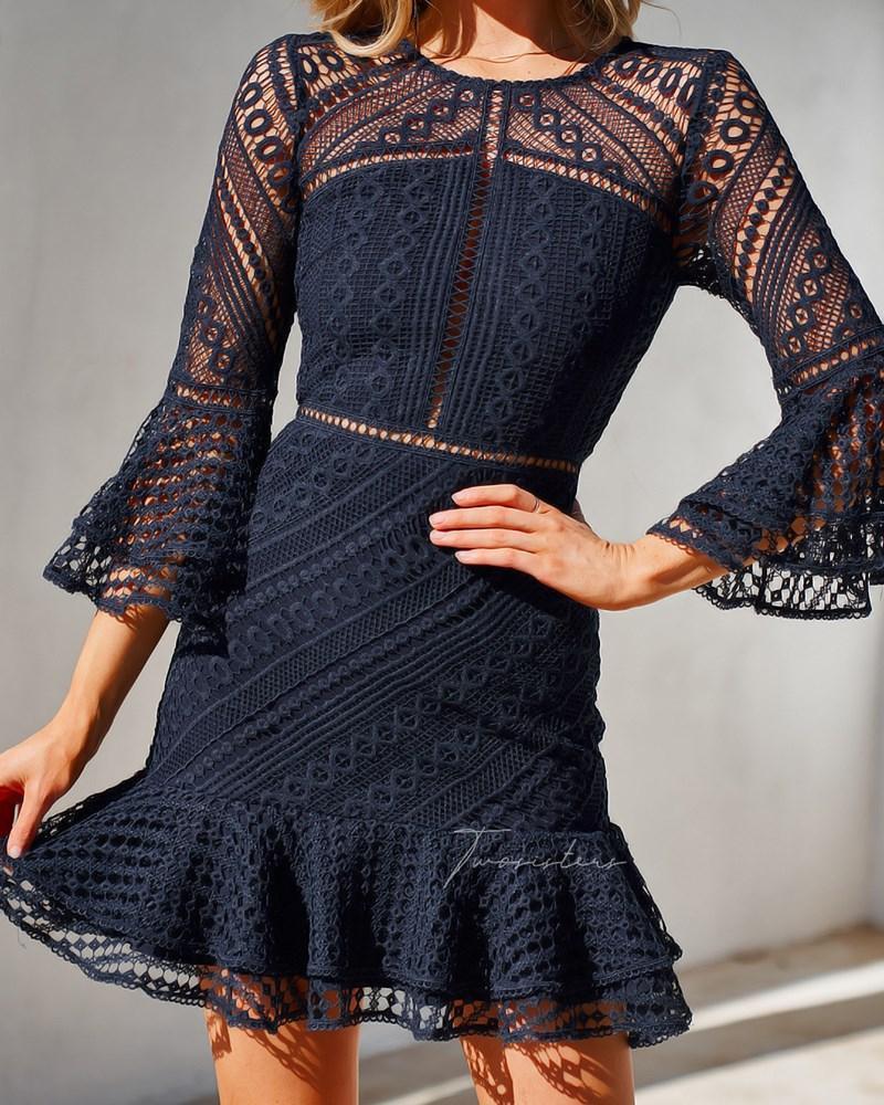Stacey Dress - Navy - Image 3