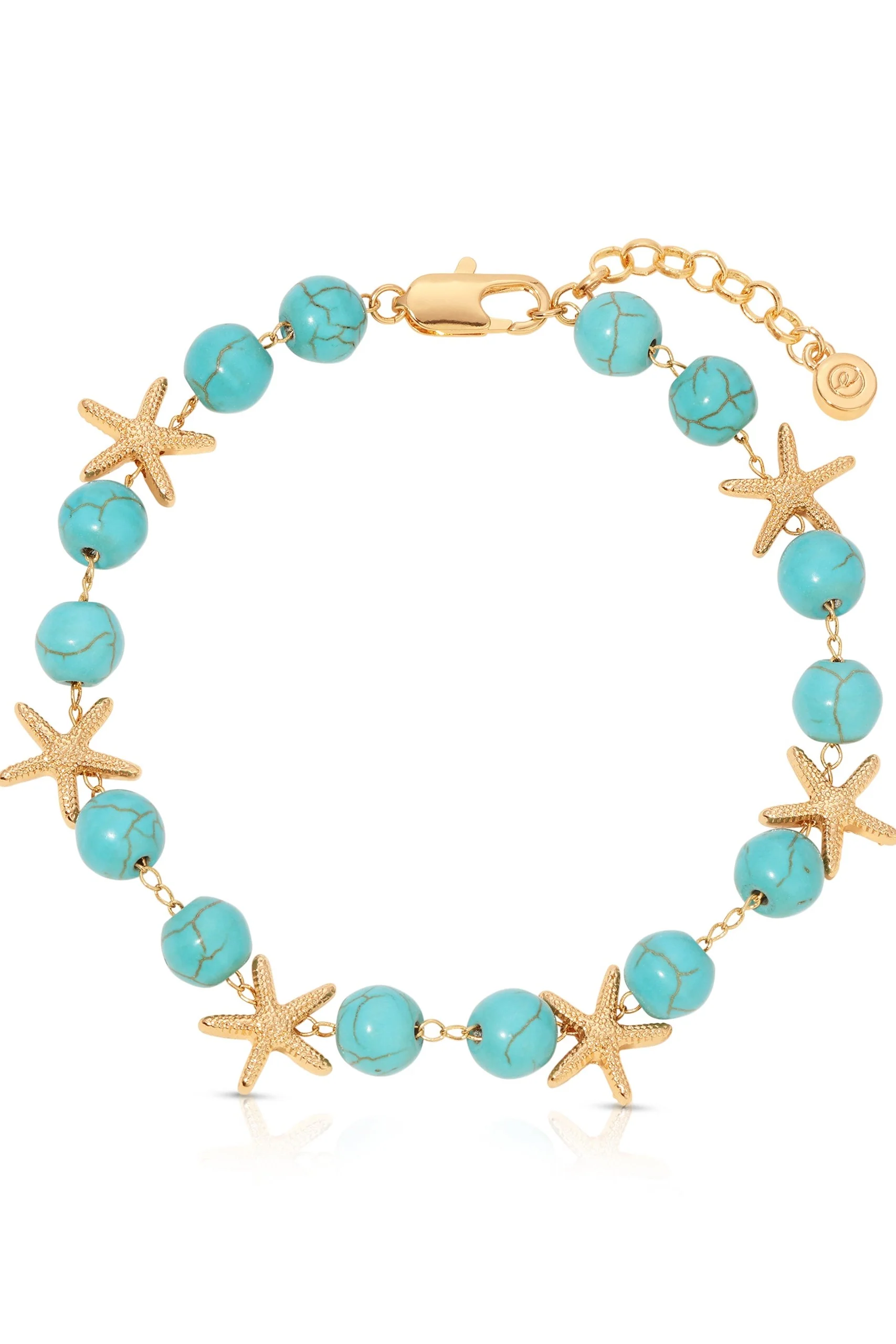 Starfish Beaded Anklet - 18k Gold Plating - Image 3