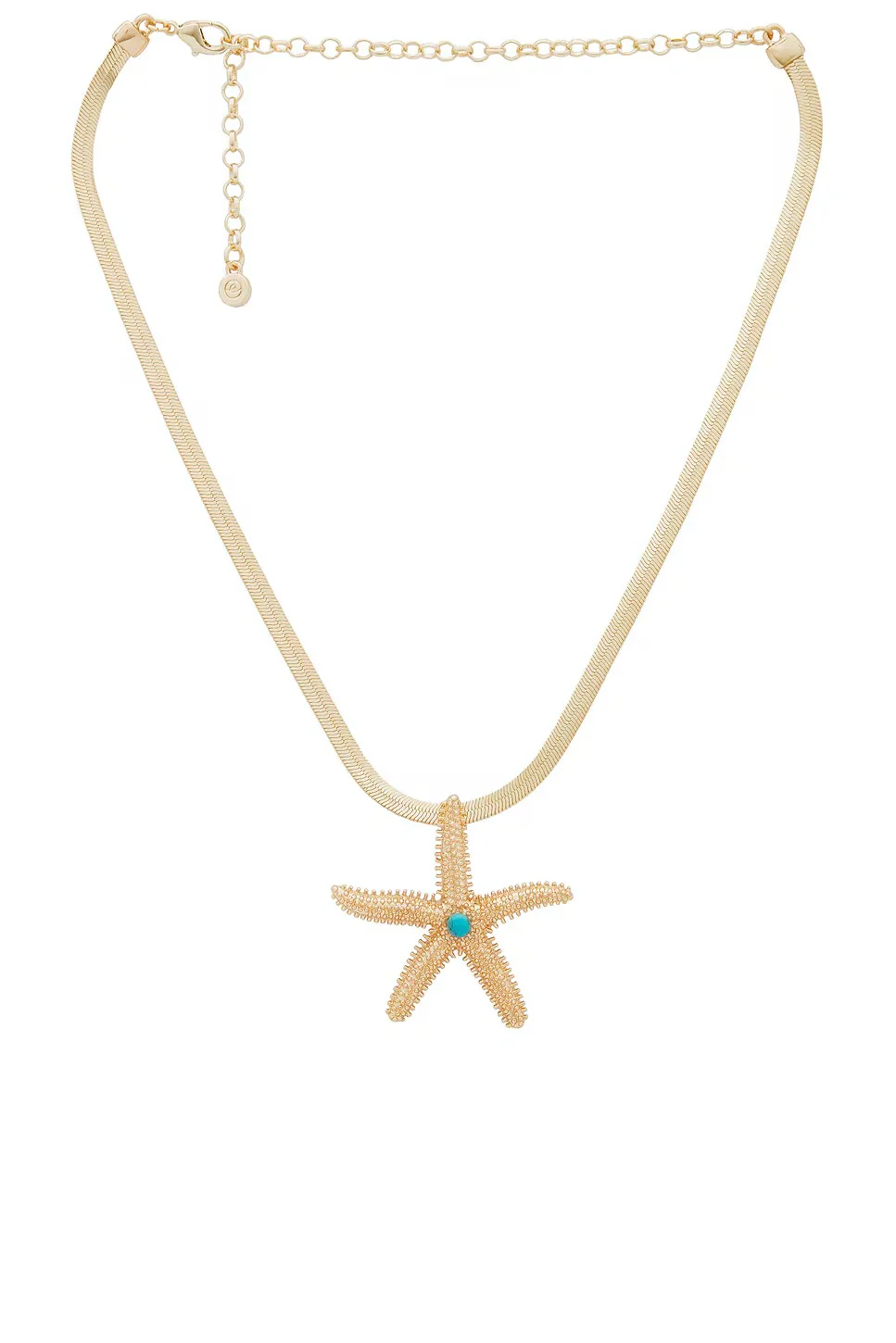 Starfish Pendant Herringbone Chain Necklace