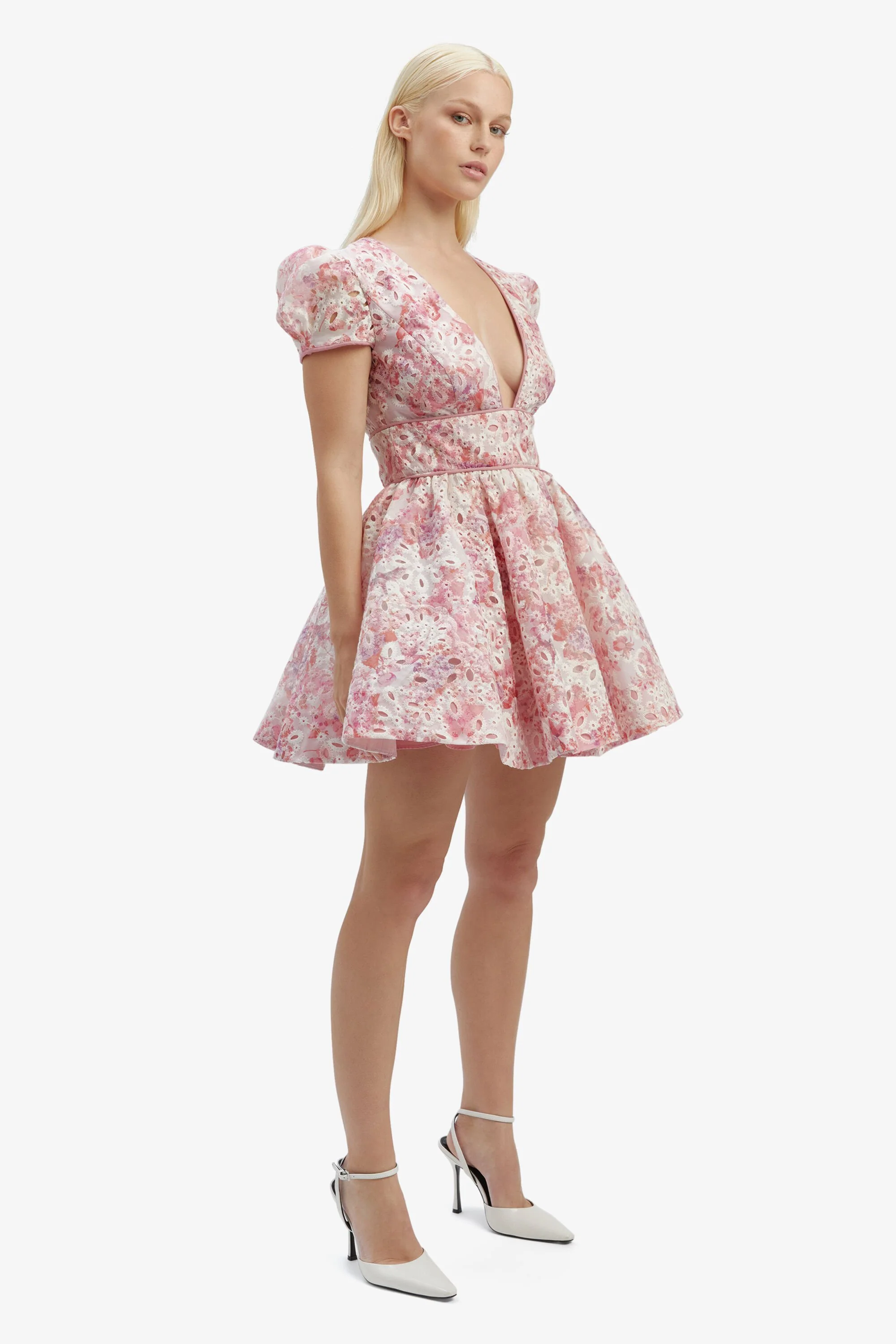 Tamarin Broderie Mini Dress - Pink Floral - Image 3