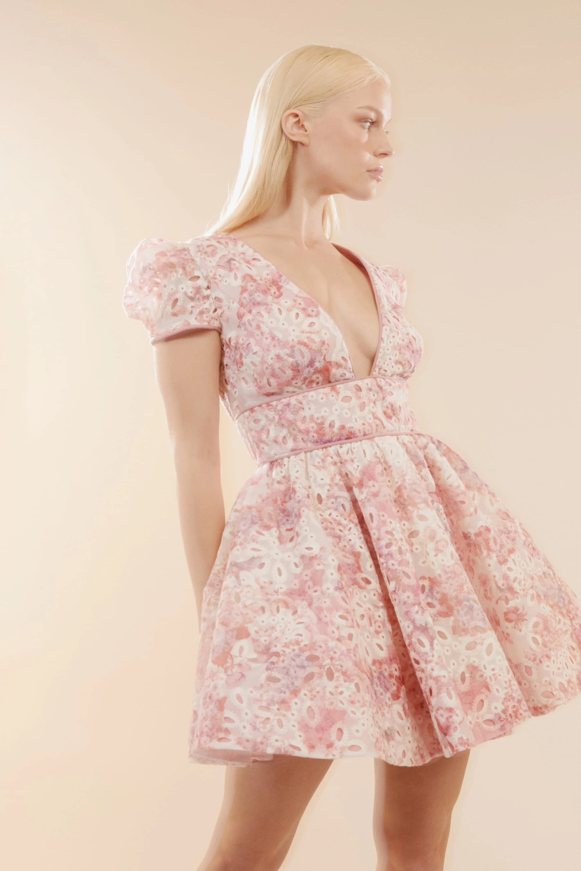 Tamarin Broderie Mini Dress - Pink Floral - Image 4