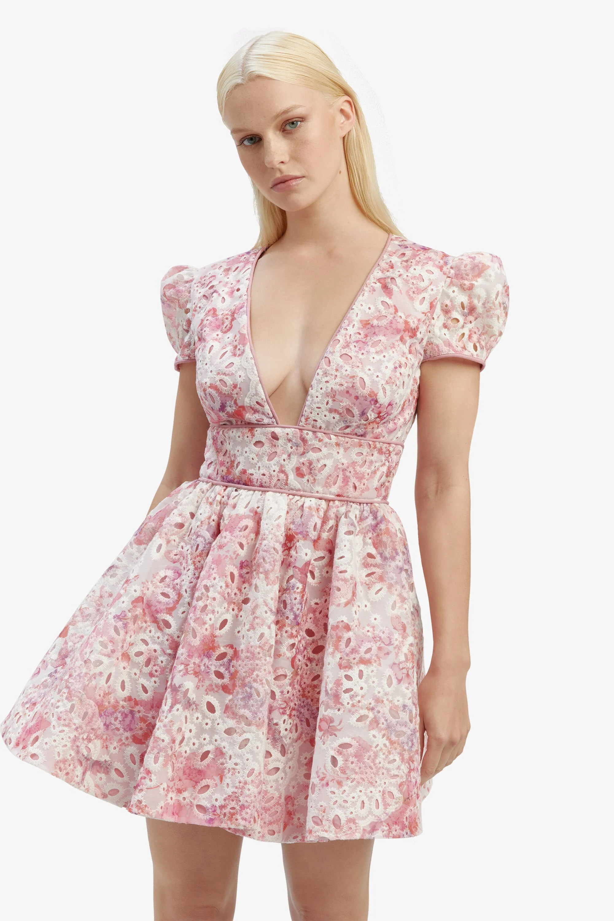 Tamarin Broderie Mini Dress - Pink Floral - Image 5