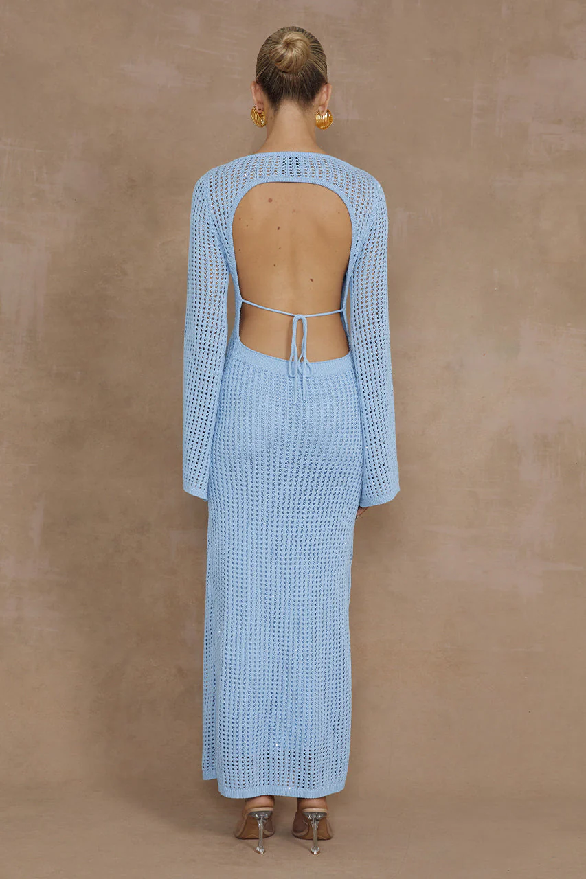 Tasha Midi Dress - Light Blue - Image 2