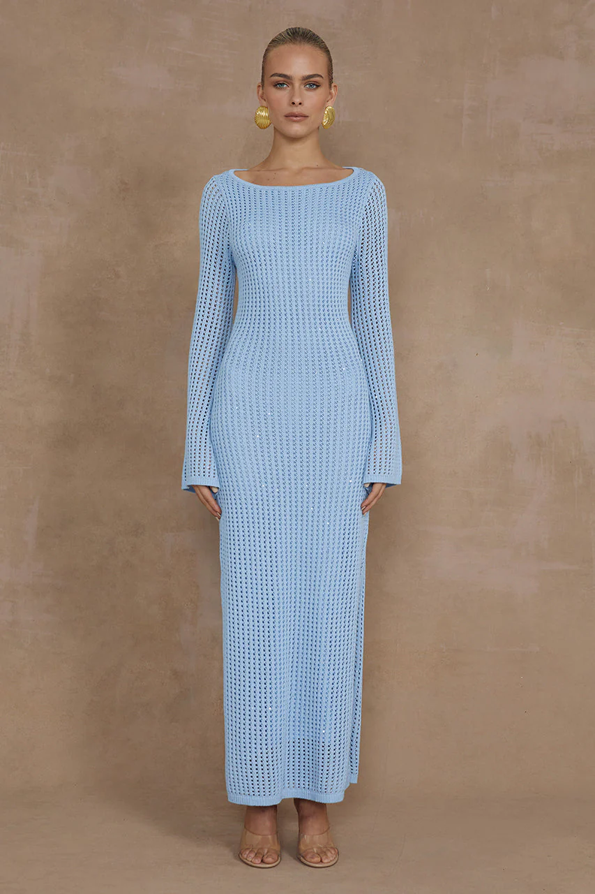Tasha Midi Dress - Light Blue - Image 3