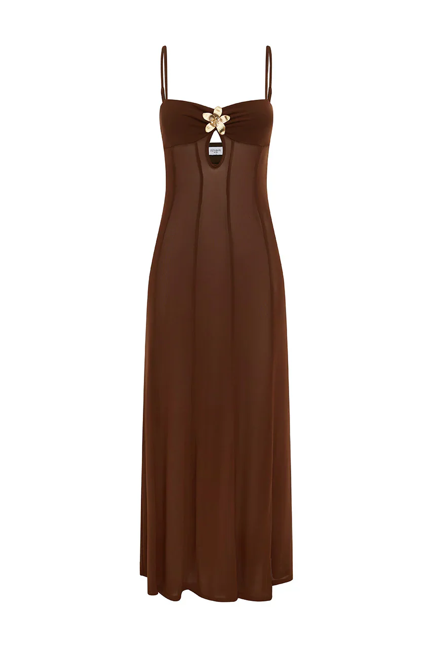 Tisha Maxi Dress - Espresso - Image 5