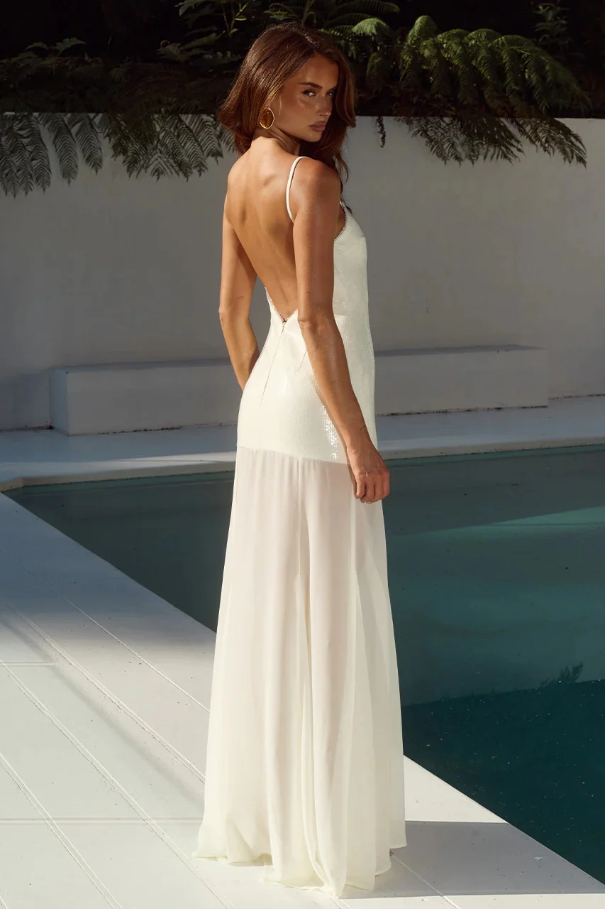Tulia Maxi Dress - Cream - Image 2