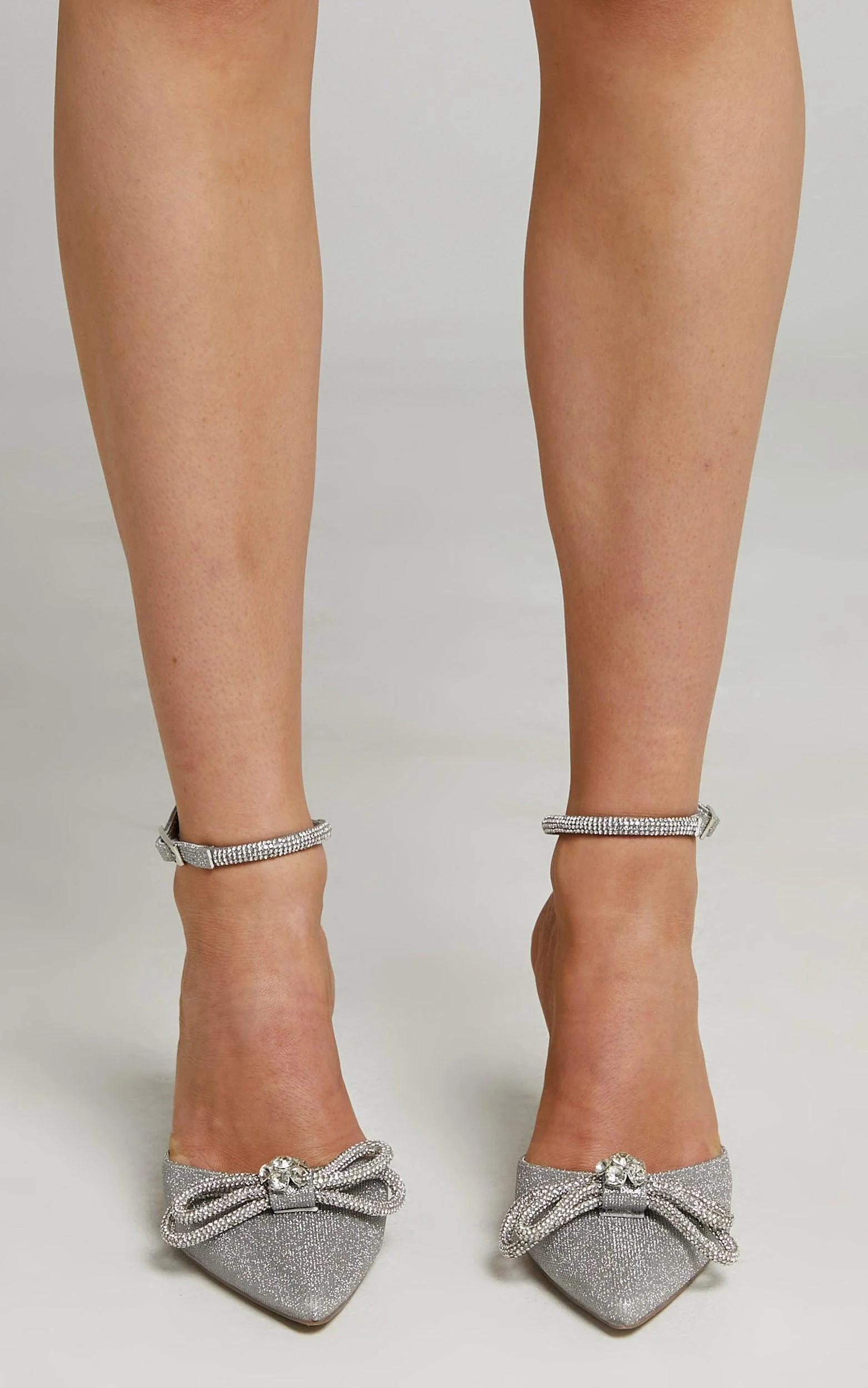 Valery Diamante Heels - Silver Glitter - Image 3