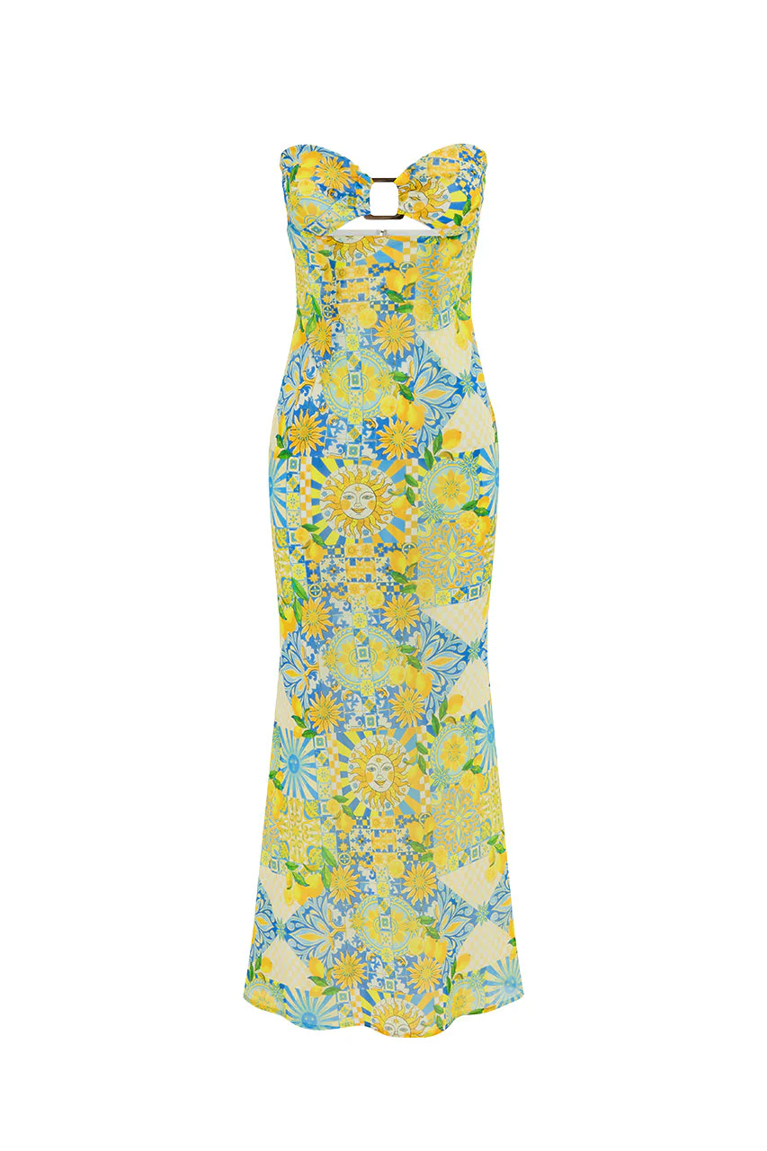 Velzy Strapless Dress - Anacapri Lemon - Image 5