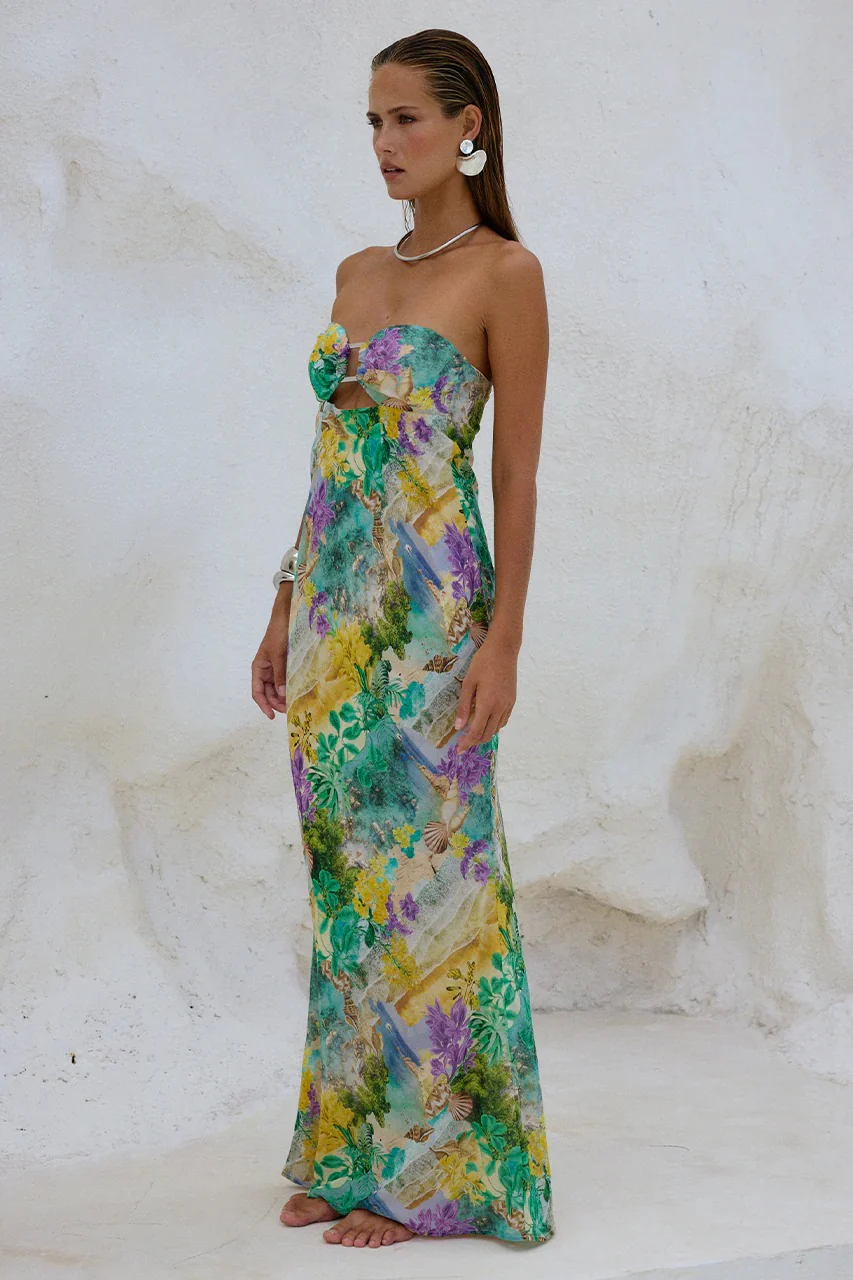 Velza Strapless Dress - Esme Print - Image 3