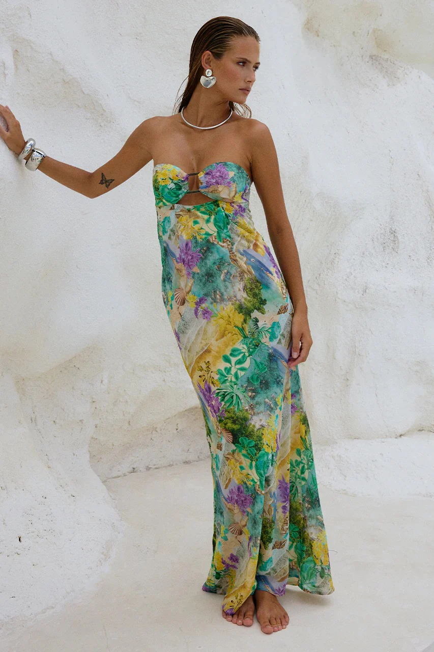 Velza Strapless Dress - Esme Print - Image 5
