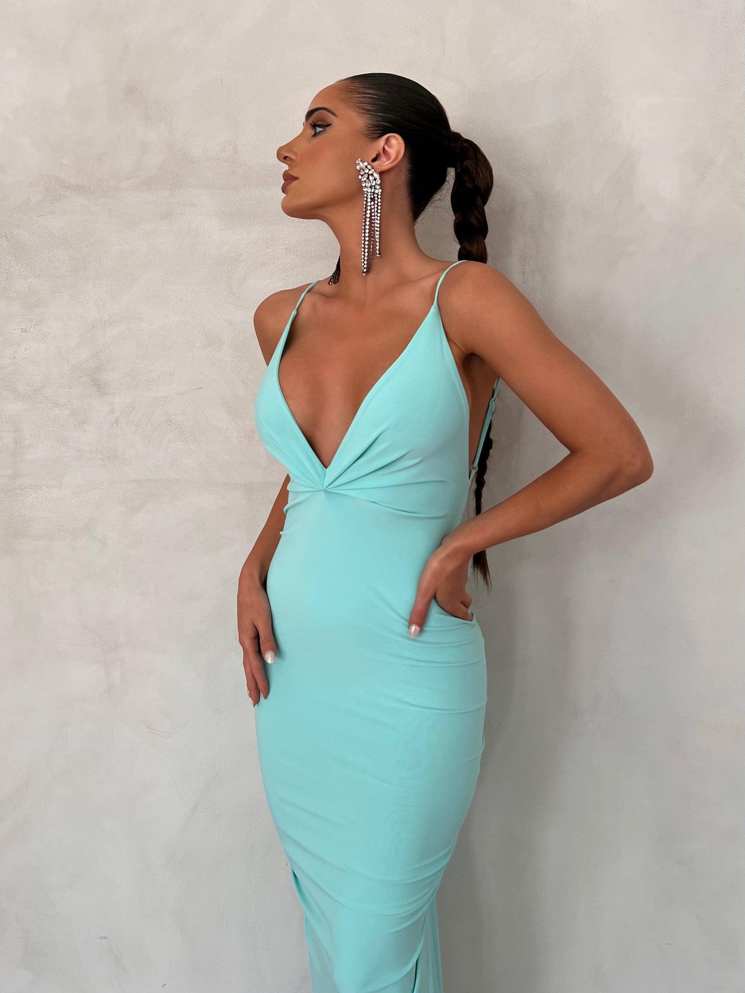 Veronica Dress - Aqua - Image 2