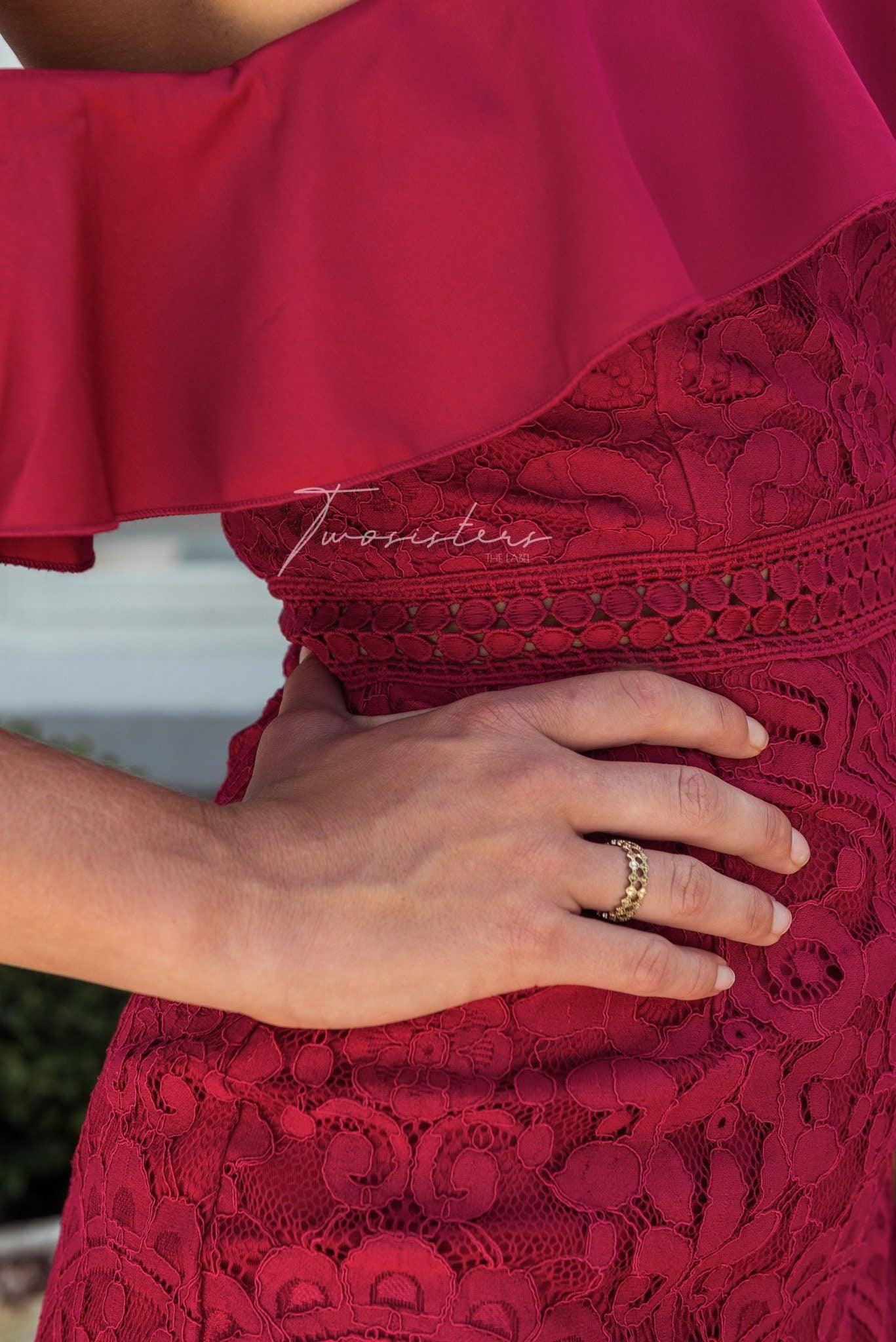 Victoria Dress - Red - Image 5
