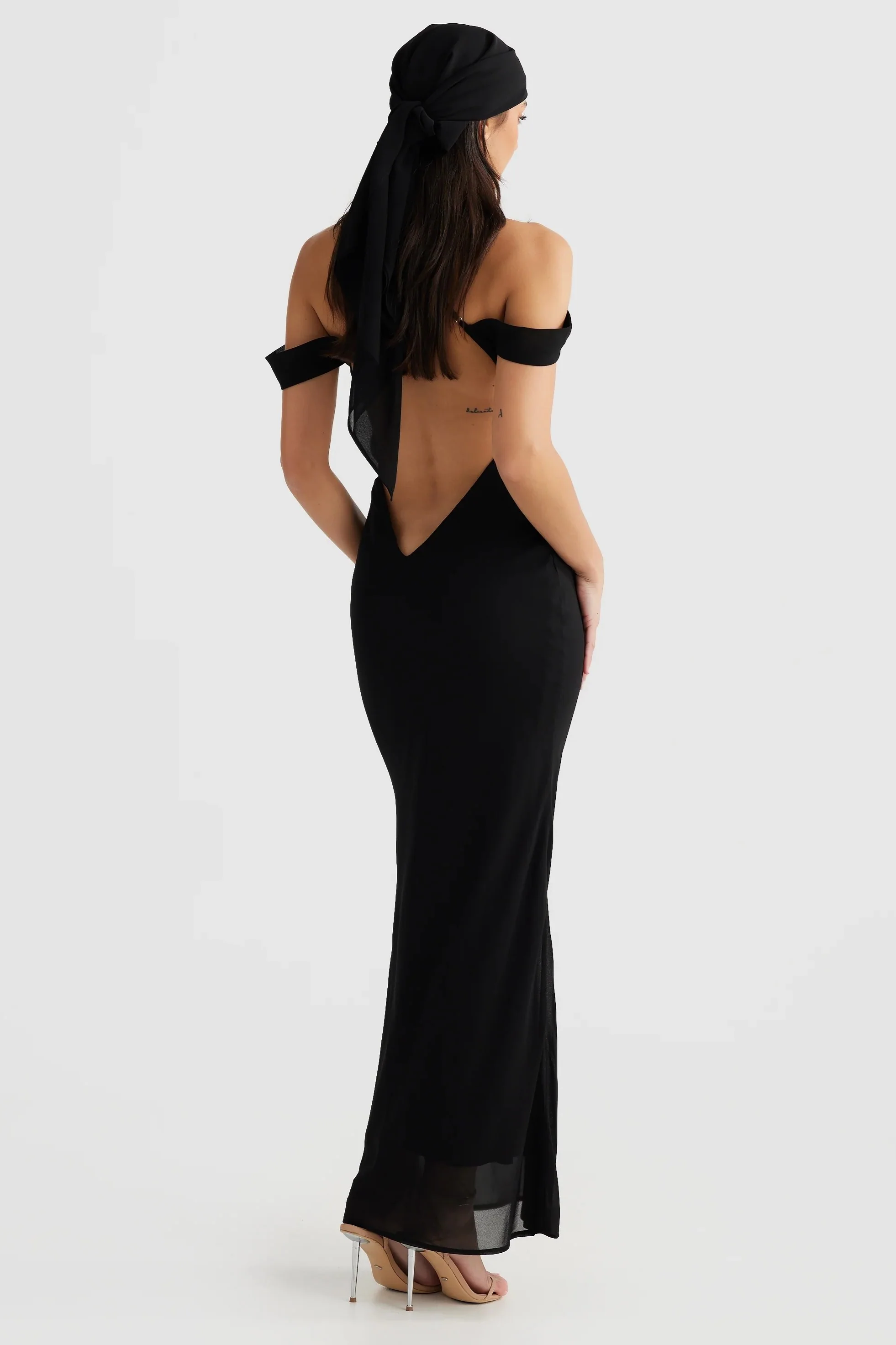 Vienna Bias Cut Gown - Black - Image 2