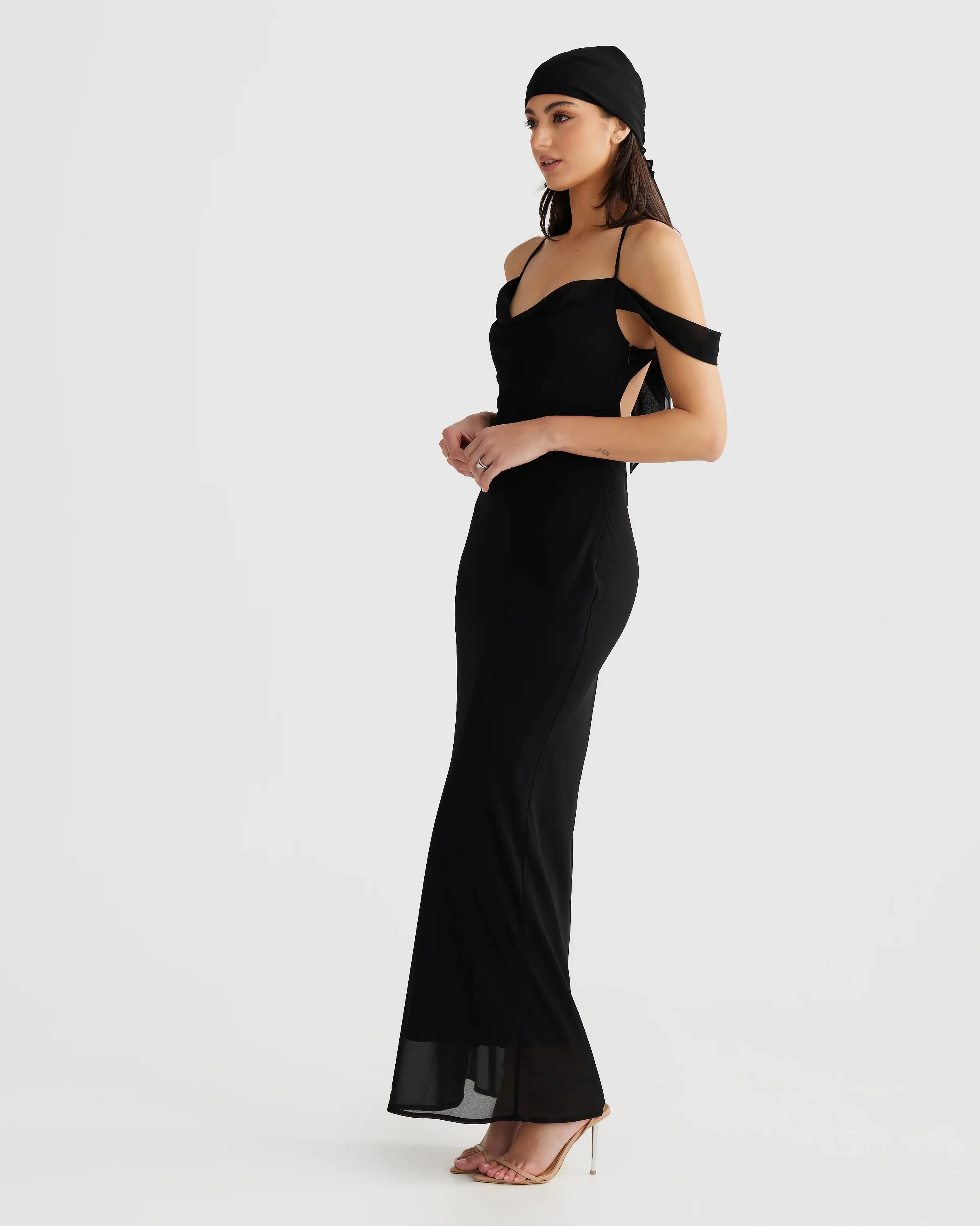 Vienna Bias Cut Gown - Black - Image 4