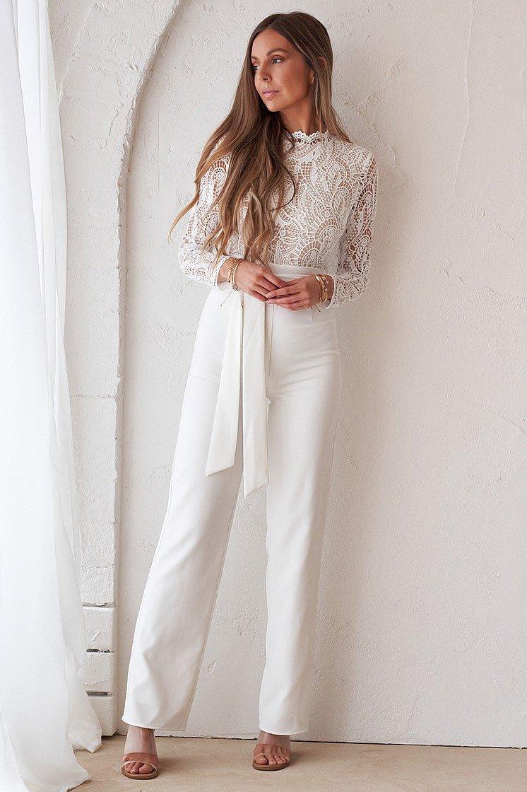 Willow Pantsuit - White/Nude - Image 7