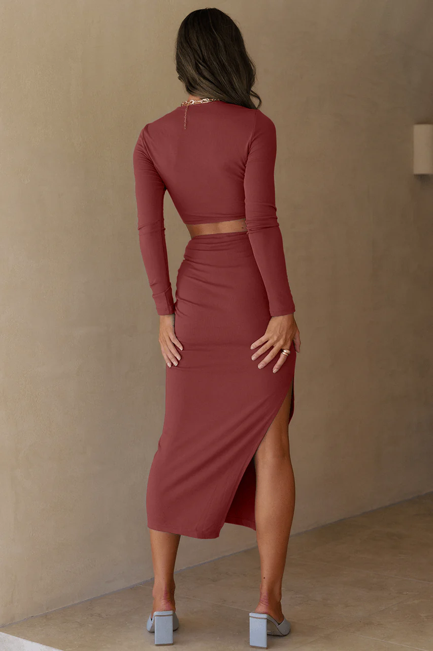 Xenia Long Sleeve Crop - Cinnamon - Image 2