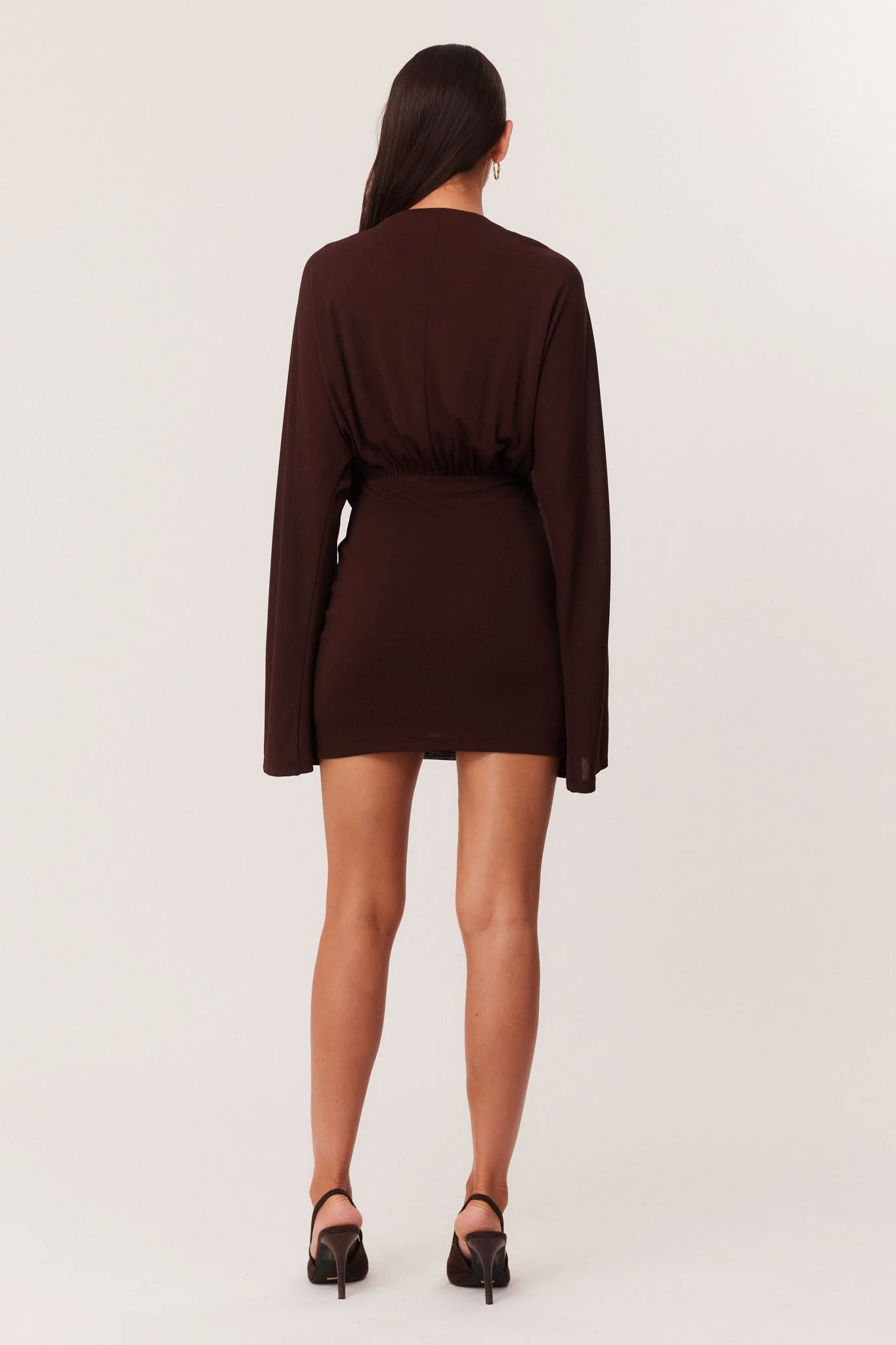 Yolanda Mini Dress - Chocolate - Image 2