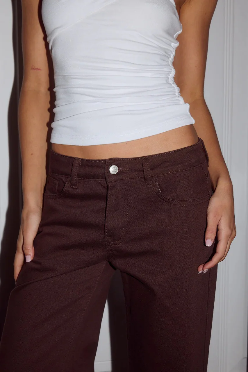 Zavi Straight Leg Jeans - Chocolate - Image 5
