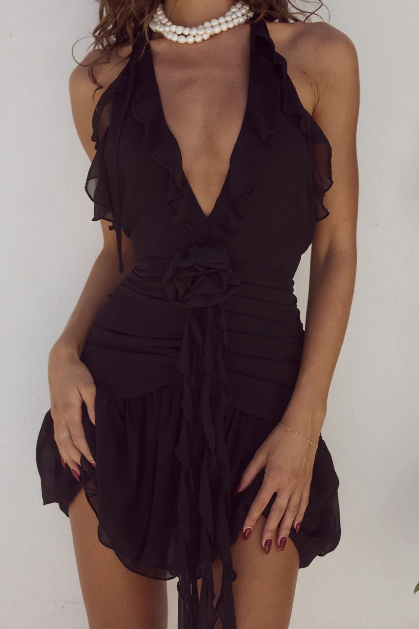 Zelie Mini Dress - Black - Image 3